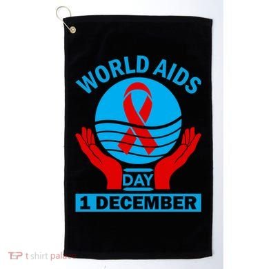 1 Dec Red Ribbon Day Support For World Aids Day Awareness Cute Gift Golf Towel