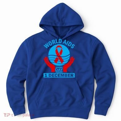 1 Dec Red Ribbon Day Support For World Aids Day Awareness Cute Gift Hoodie