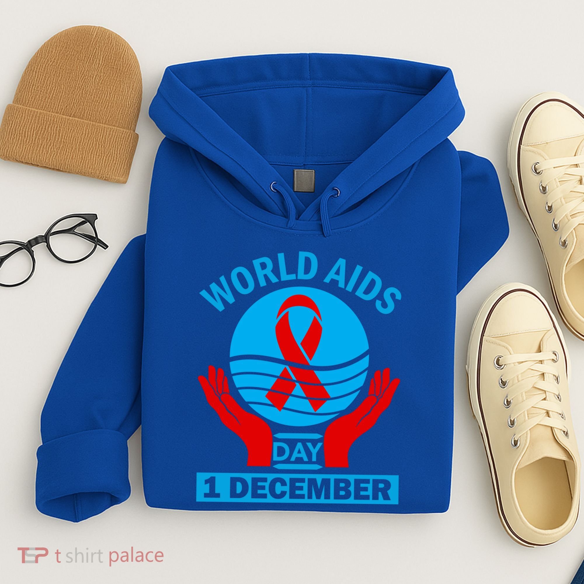 1 Dec Red Ribbon Day Support For World Aids Day Awareness Cute Gift Hoodie