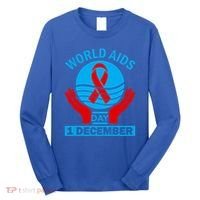 1 Dec Red Ribbon Day Support For World Aids Day Awareness Cute Gift Long Sleeve Shirt thumb 0