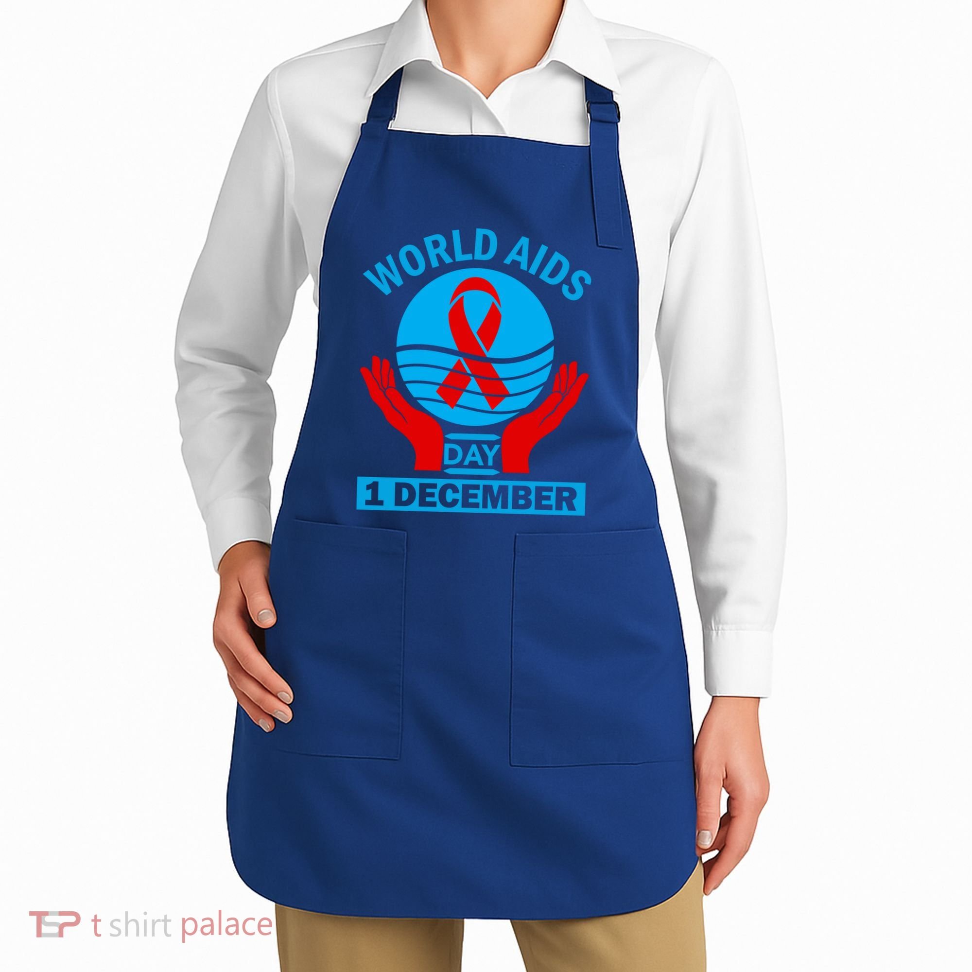 1 Dec Red Ribbon Day Support For World Aids Day Awareness Cute Gift Apron