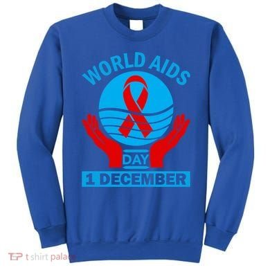 1 Dec Red Ribbon Day Support For World Aids Day Awareness Cute Gift Sweatshirt