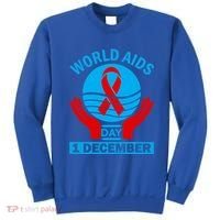 1 Dec Red Ribbon Day Support For World Aids Day Awareness Cute Gift Sweatshirt thumb 0