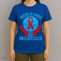 1 Dec Red Ribbon Day Support For World Aids Day Awareness Cute Gift T-Shirt thumb 4