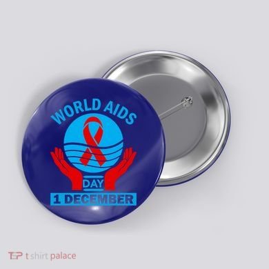 1 Dec Red Ribbon Day Support For World Aids Day Awareness Cute Gift Button
