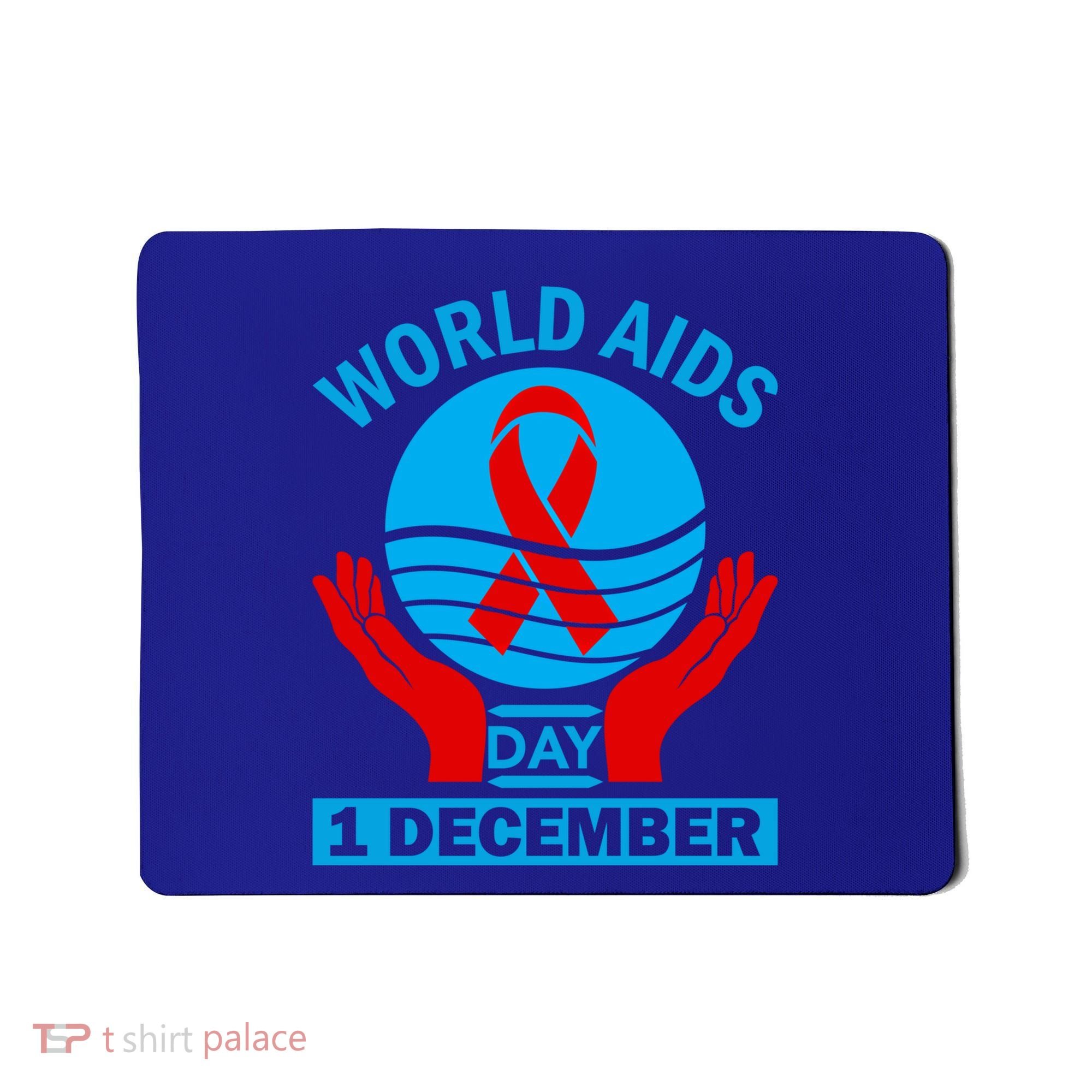 1 Dec Red Ribbon Day Support For World Aids Day Awareness Cute Gift Mousepad