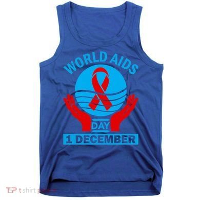 1 Dec Red Ribbon Day Support For World Aids Day Awareness Cute Gift Tank Top