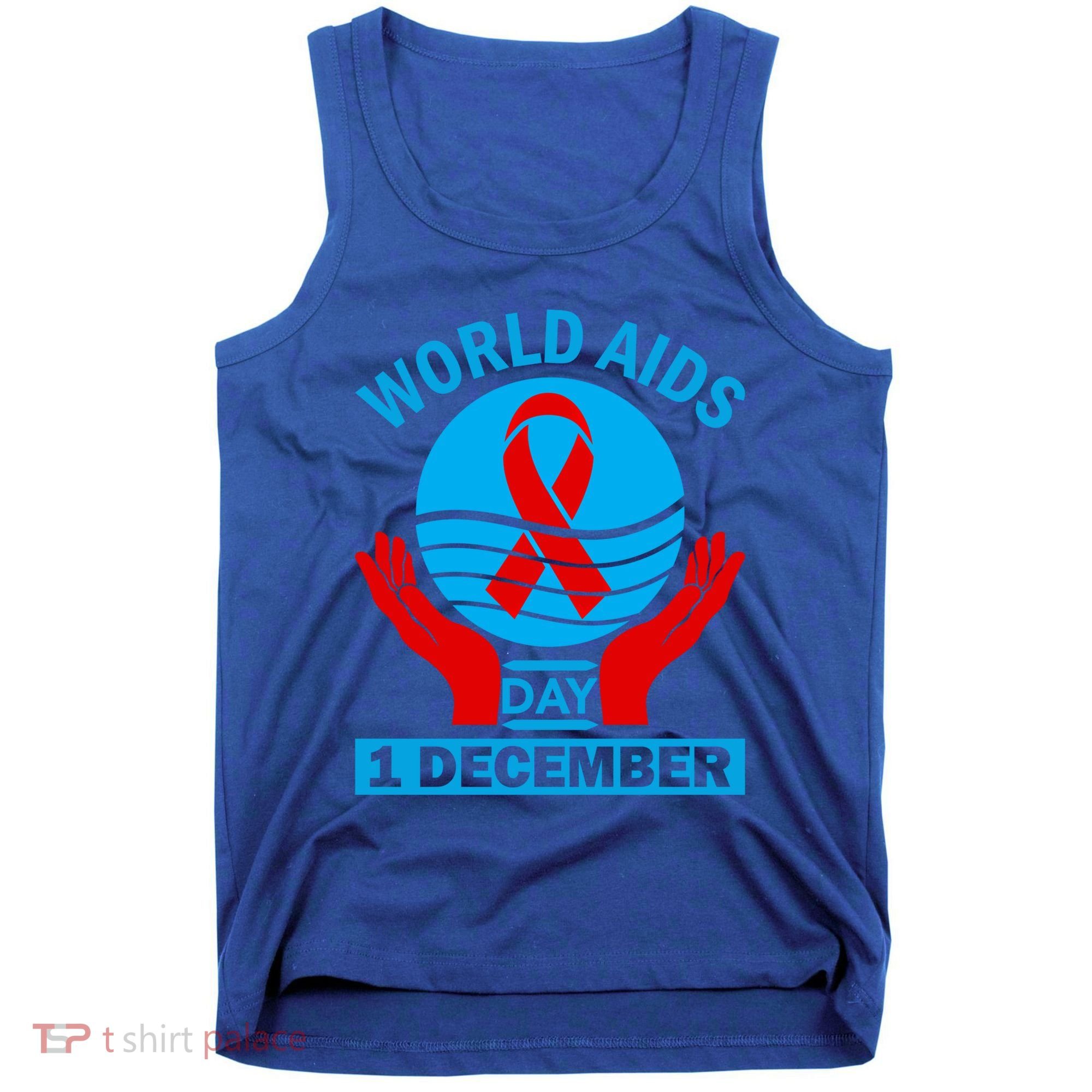 1 Dec Red Ribbon Day Support For World Aids Day Awareness Cute Gift Tank Top