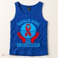 1 Dec Red Ribbon Day Support For World Aids Day Awareness Cute Gift Tank Top thumb 2