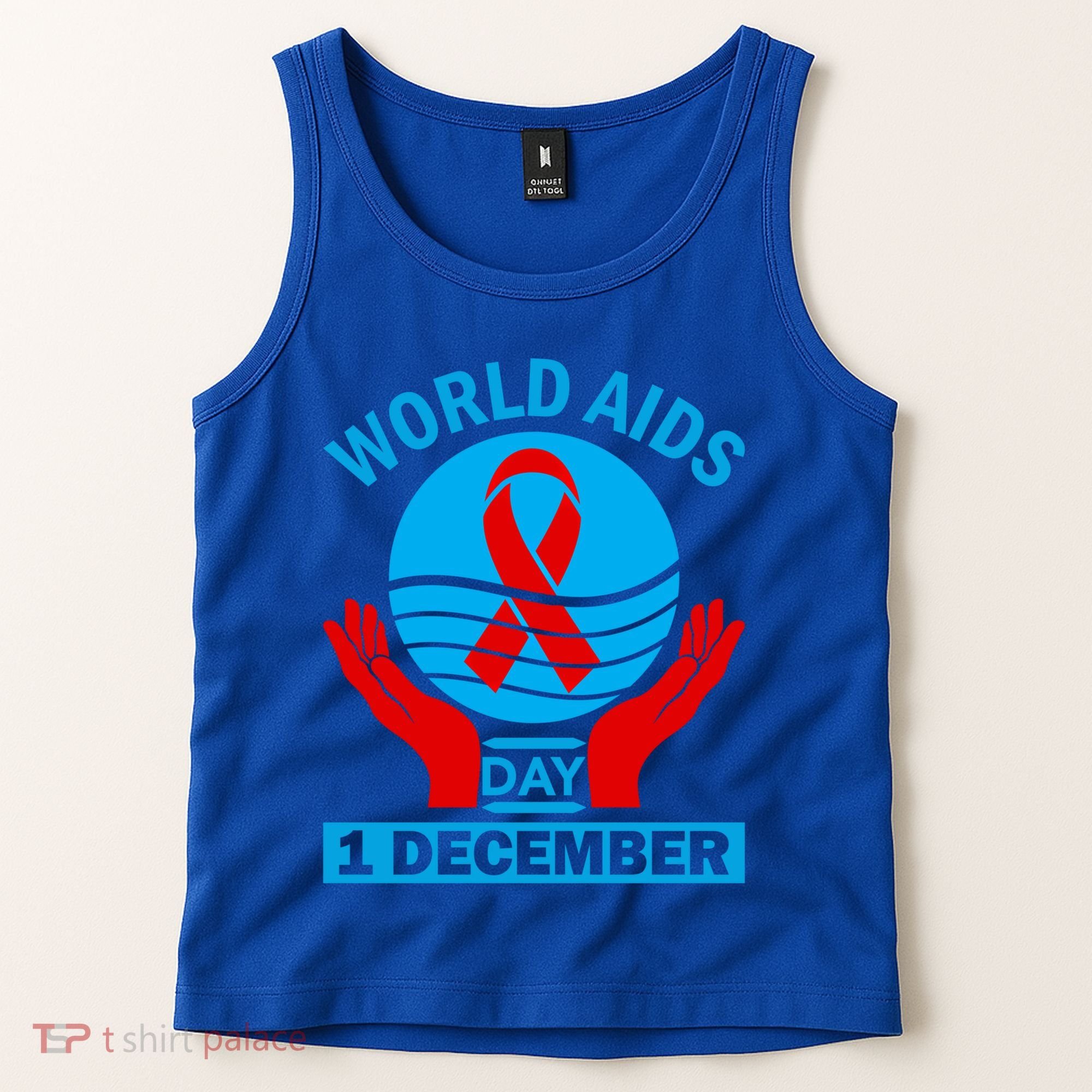 1 Dec Red Ribbon Day Support For World Aids Day Awareness Cute Gift Tank Top