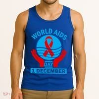 1 Dec Red Ribbon Day Support For World Aids Day Awareness Cute Gift Tank Top thumb 3