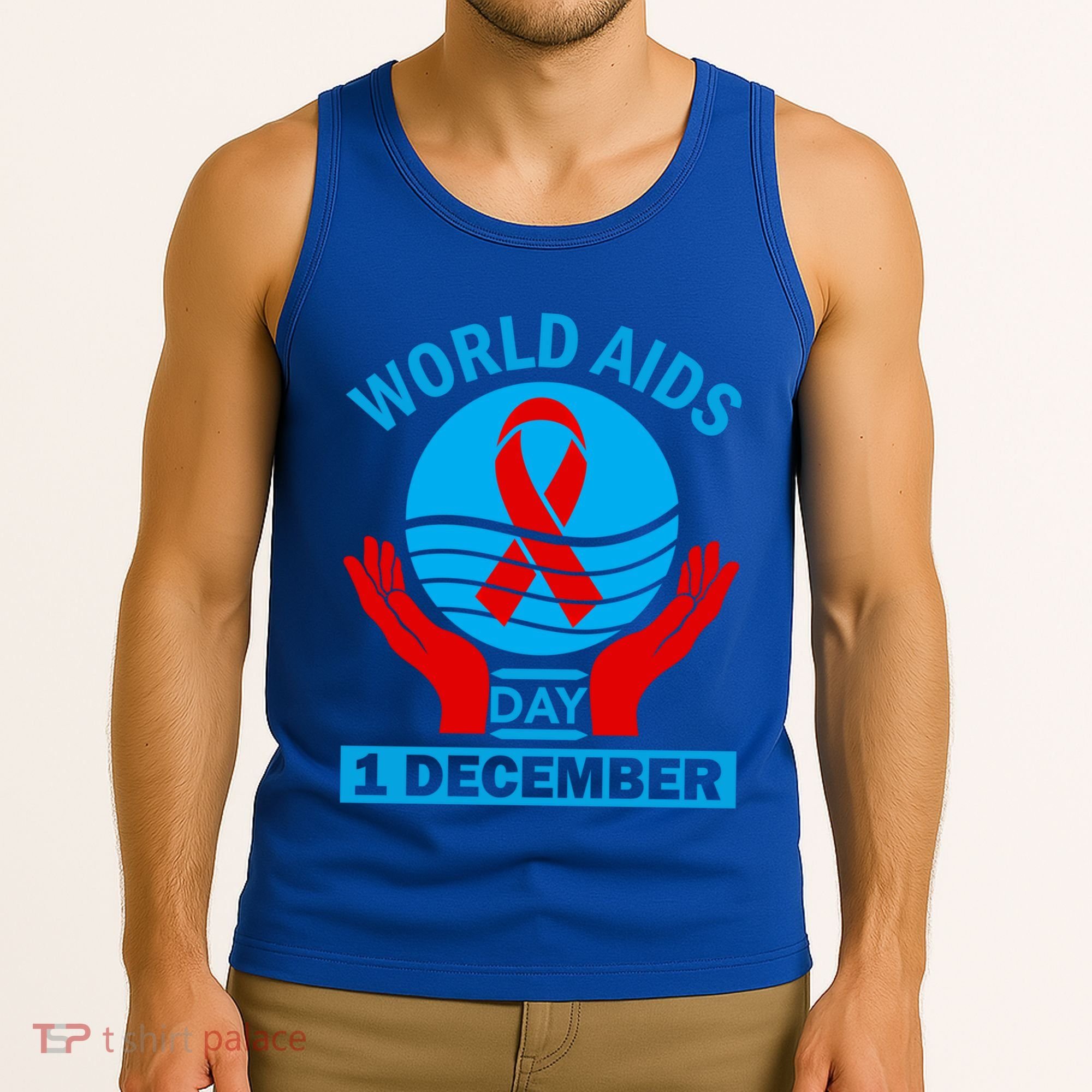 1 Dec Red Ribbon Day Support For World Aids Day Awareness Cute Gift Tank Top