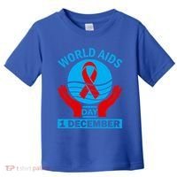 1 Dec Red Ribbon Day Support For World Aids Day Awareness Cute Gift Toddler T-Shirt thumb 0
