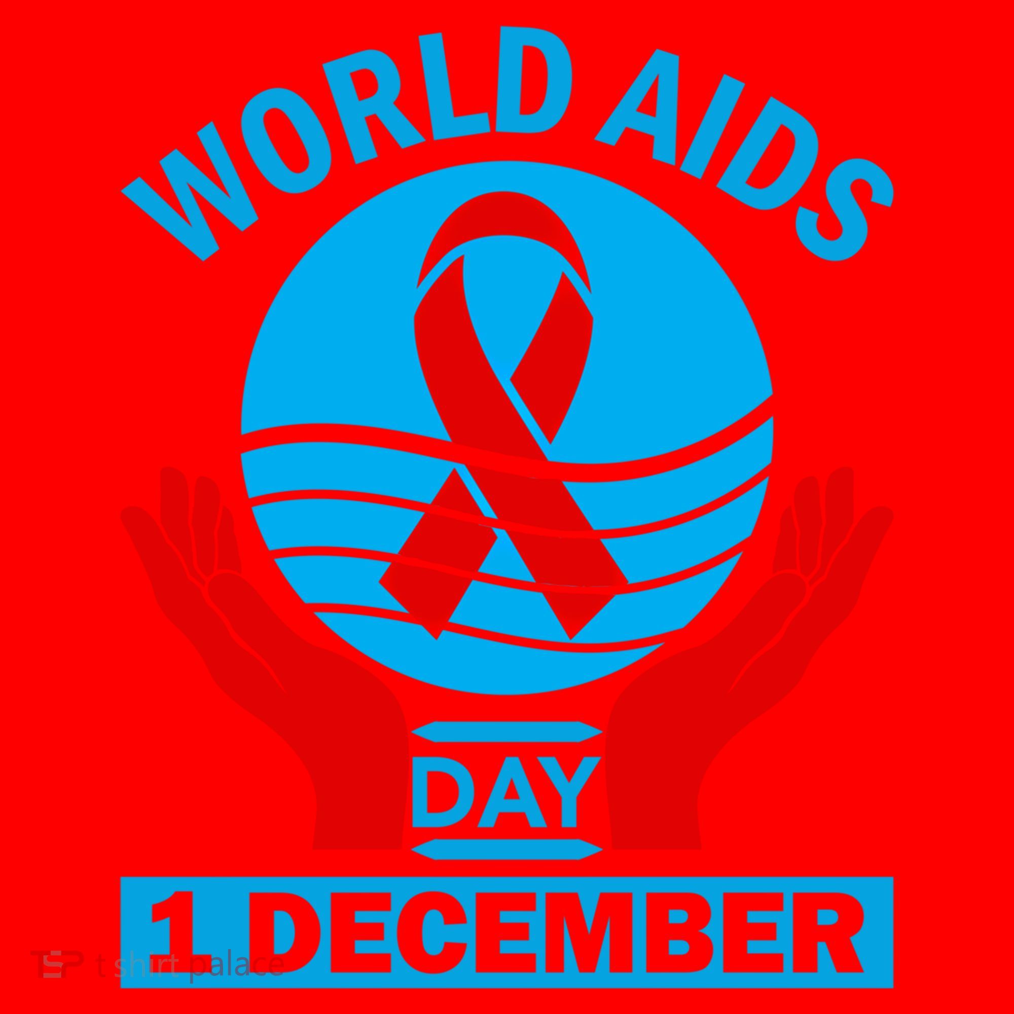 1 Dec Red Ribbon Day Support For World Aids Day Awareness Cute Gift Santa Hat