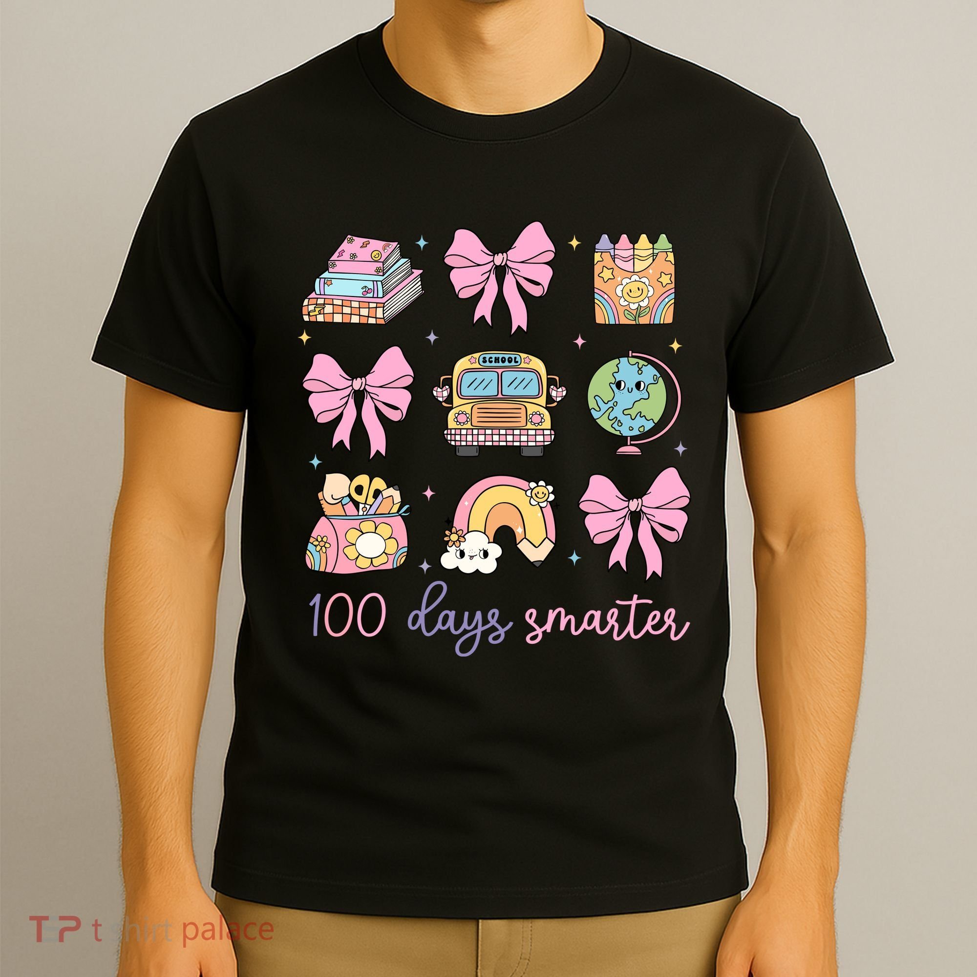 100 Days Smarter Teacher Girls Kids Cute 100th Day Of School T-Shirt