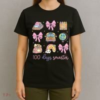 100 Days Smarter Teacher Girls Kids Cute 100th Day Of School T-Shirt thumb 4