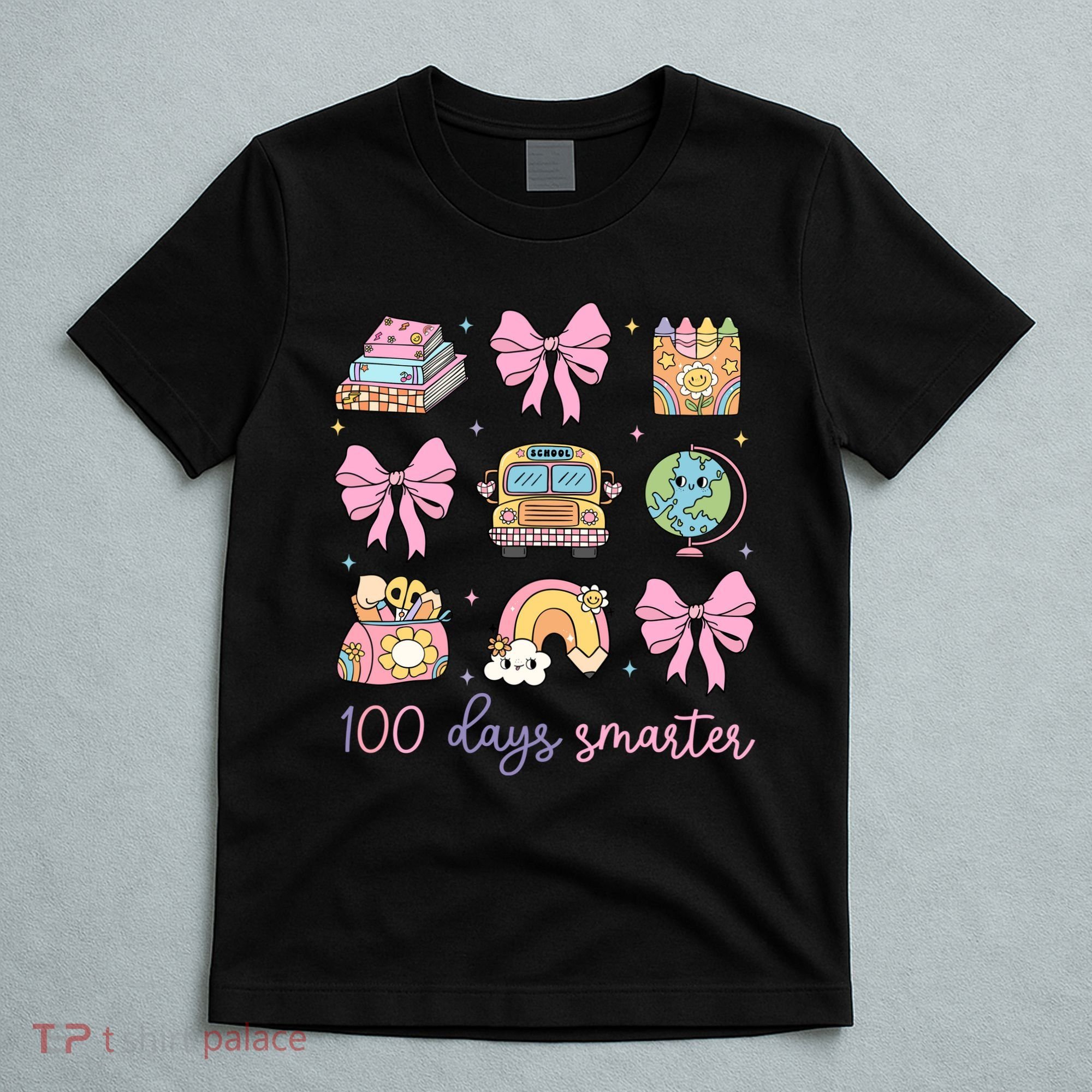 100 Days Smarter Teacher Girls Kids Cute 100th Day Of School T-Shirt