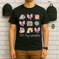 100 Days Smarter Teacher Girls Kids Cute 100th Day Of School T-Shirt thumb 6