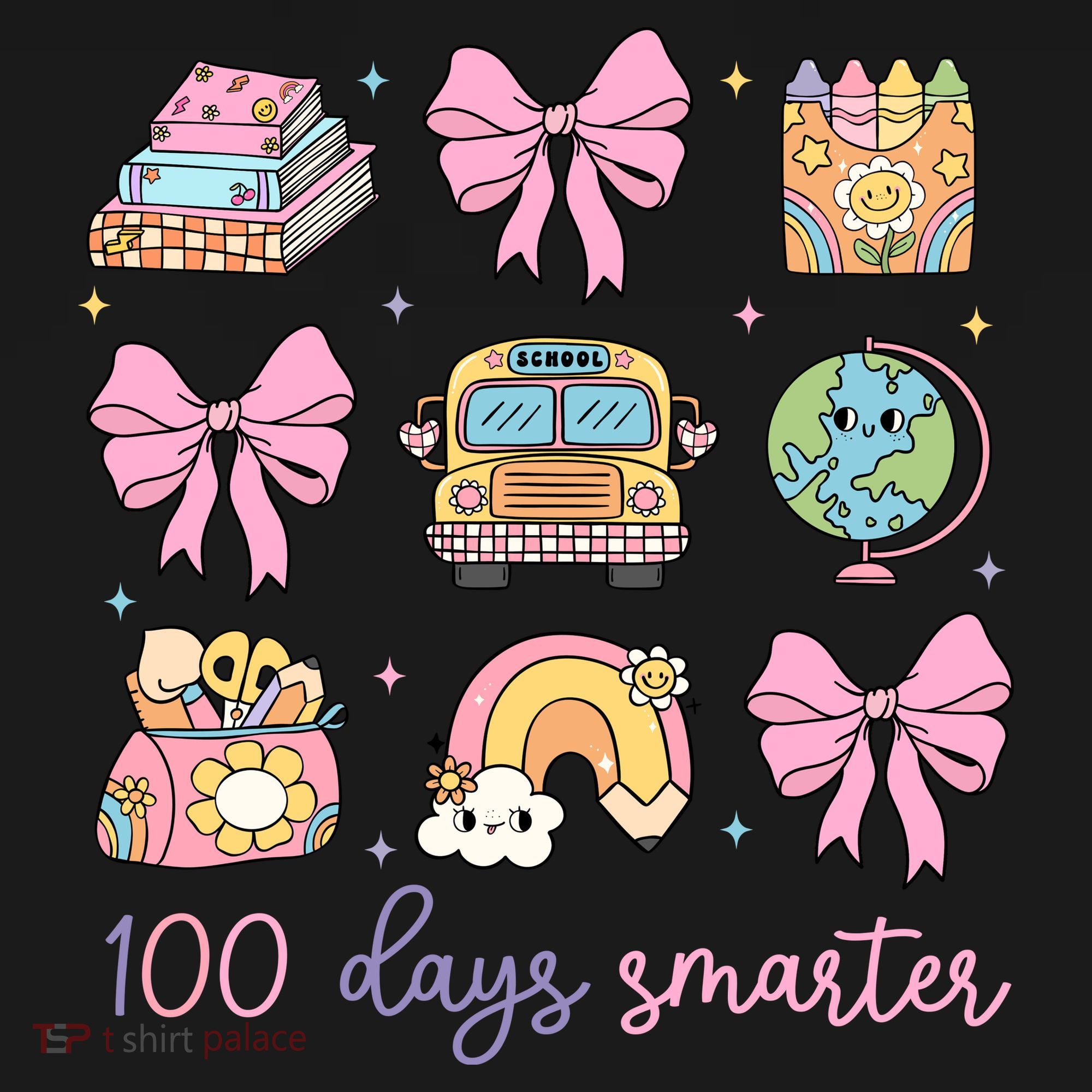 100 Days Smarter Teacher Girls Kids Cute 100th Day Of School T-Shirt
