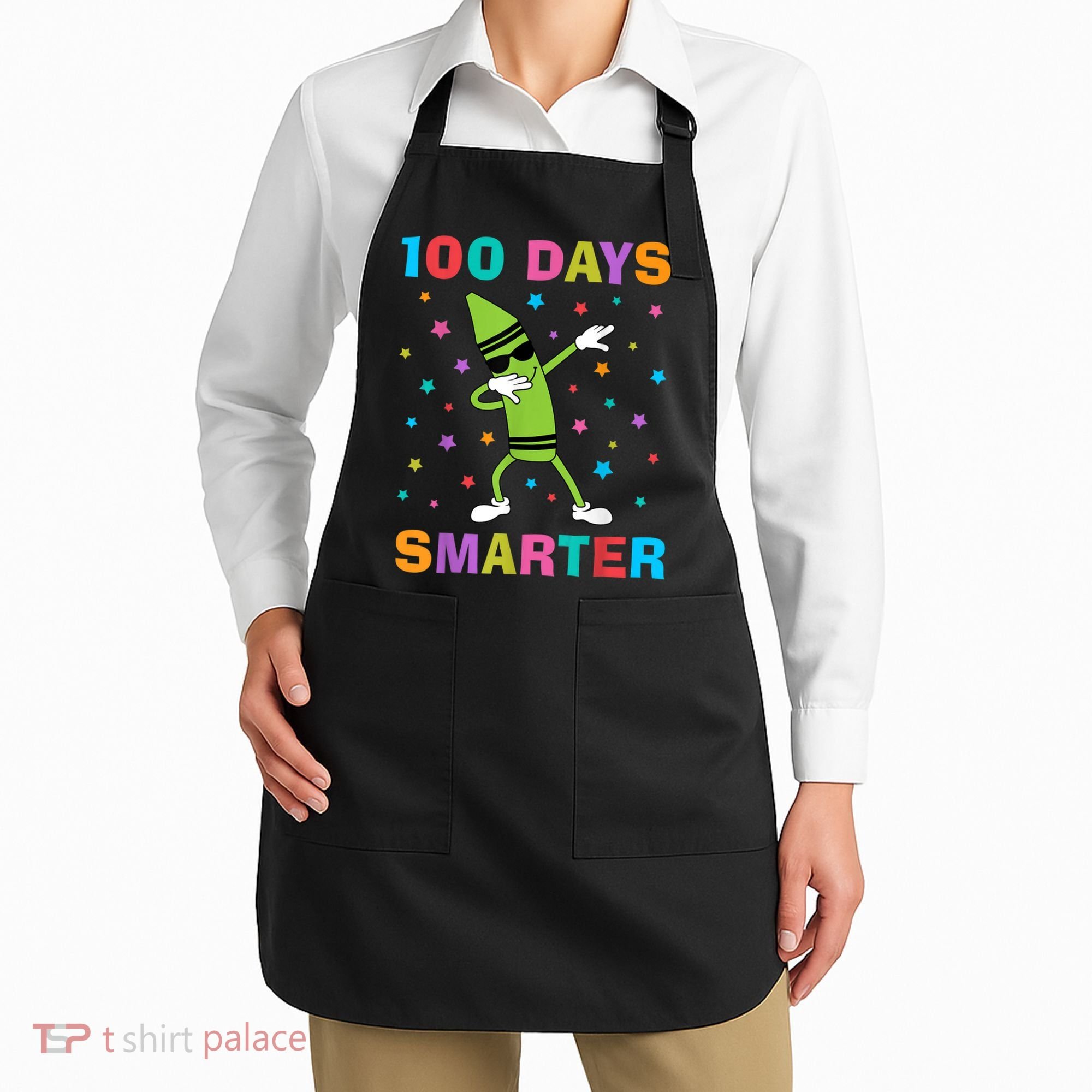 100 Days Smarter 100th Day of School Dabbing Crayon Apron