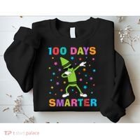 100 Days Smarter 100th Day of School Dabbing Crayon Sweatshirt thumb 2