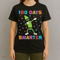 100 Days Smarter 100th Day of School Dabbing Crayon T-Shirt thumb 4
