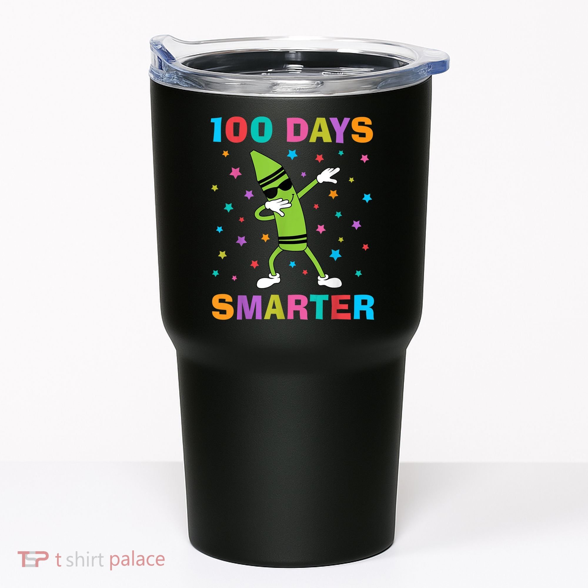 100 Days Smarter 100th Day of School Dabbing Crayon Tumbler