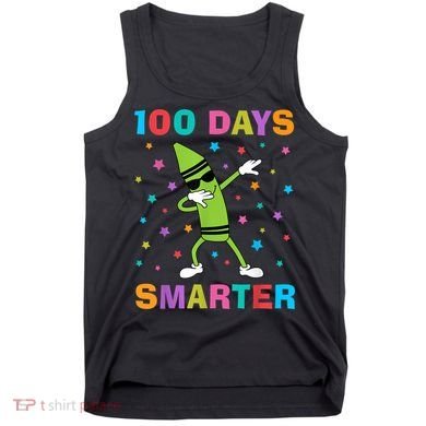 100 Days Smarter 100th Day of School Dabbing Crayon Tank Top