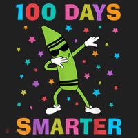 100 Days Smarter 100th Day of School Dabbing Crayon Golf Towel thumb 3