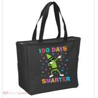 100 Days Smarter 100th Day of School Dabbing Crayon Tote Bag thumb 2