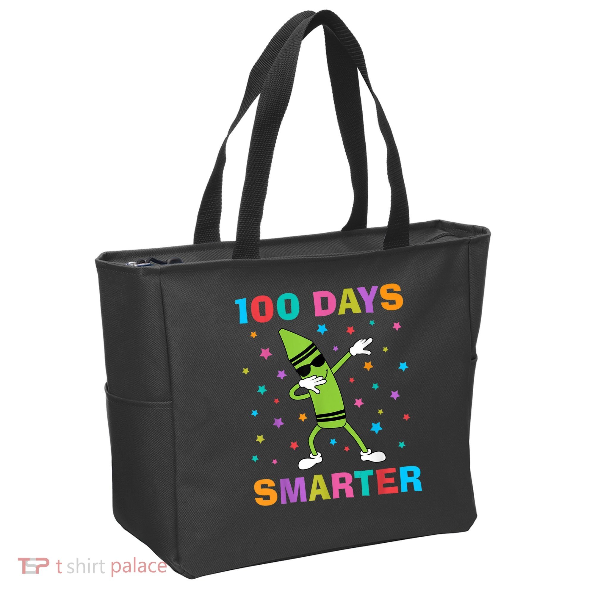 100 Days Smarter 100th Day of School Dabbing Crayon Tote Bag