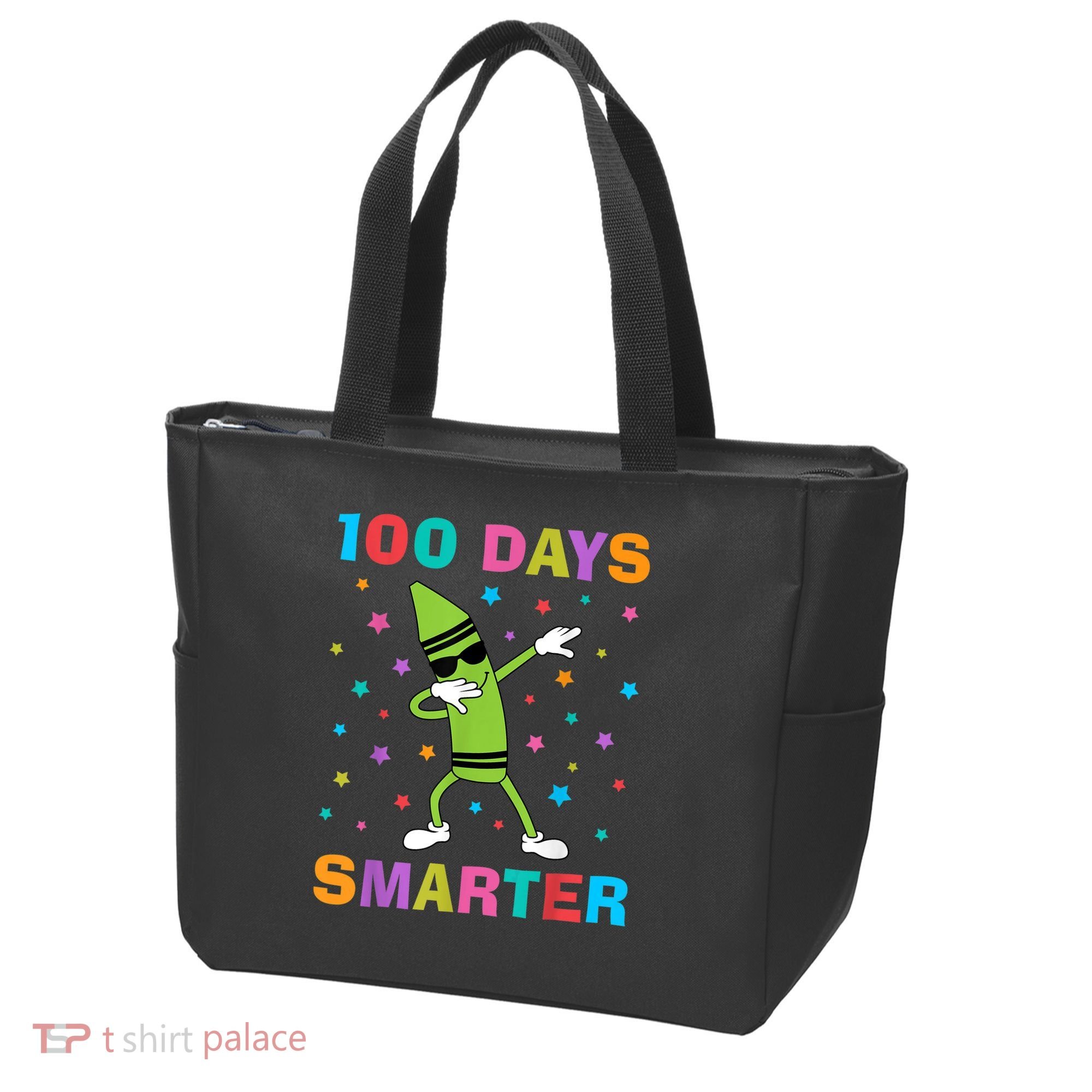 100 Days Smarter 100th Day of School Dabbing Crayon Tote Bag