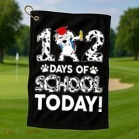 102 Days School Today 101 Days Smarter Dalmatian Dog Lovers Golf Towel thumb 1