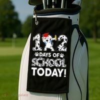 102 Days School Today 101 Days Smarter Dalmatian Dog Lovers Golf Towel thumb 2
