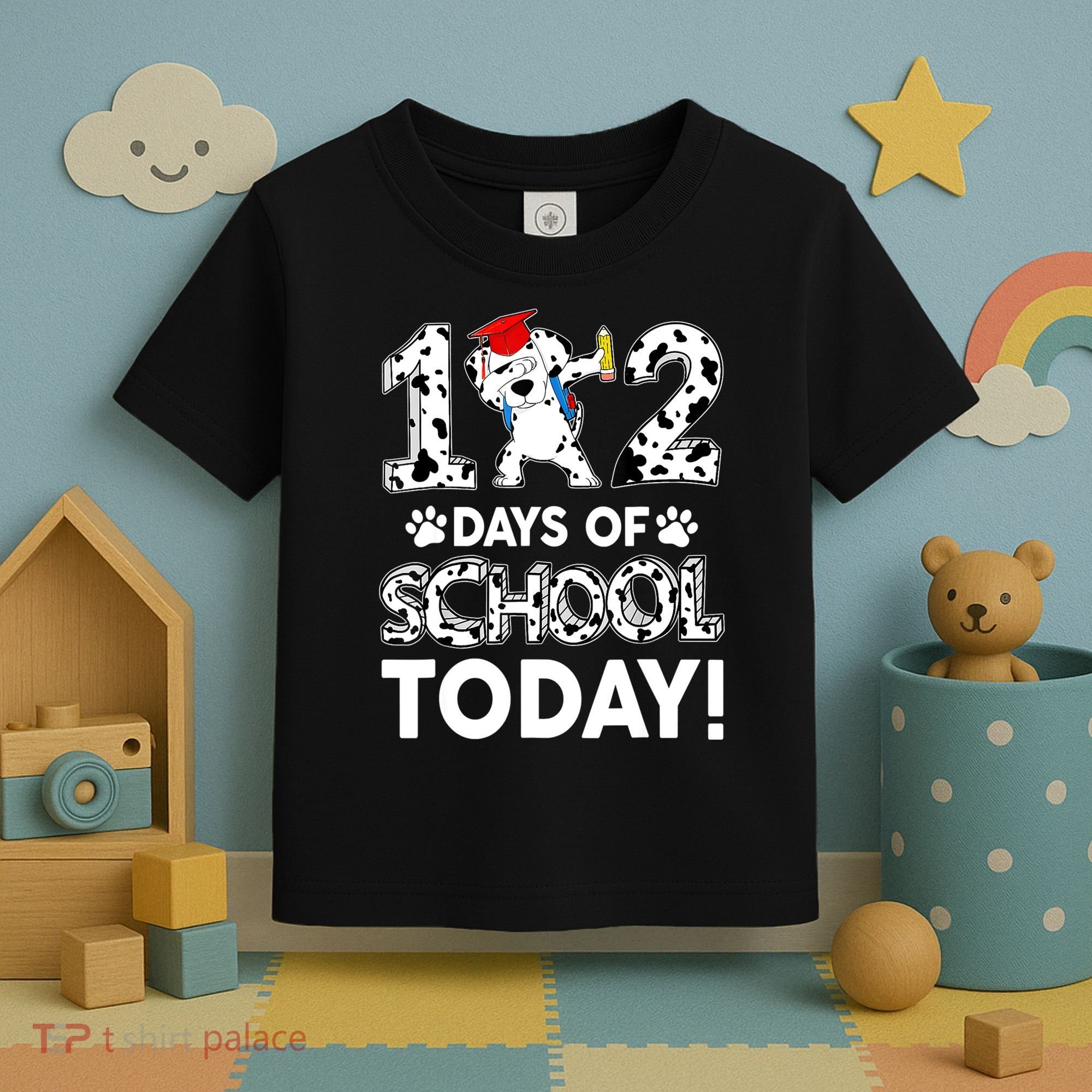 102 Days School Today 101 Days Smarter Dalmatian Dog Lovers Toddler T-Shirt