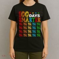 100 Days Smarter Cute Funny 100th Day Of School T-Shirt thumb 4