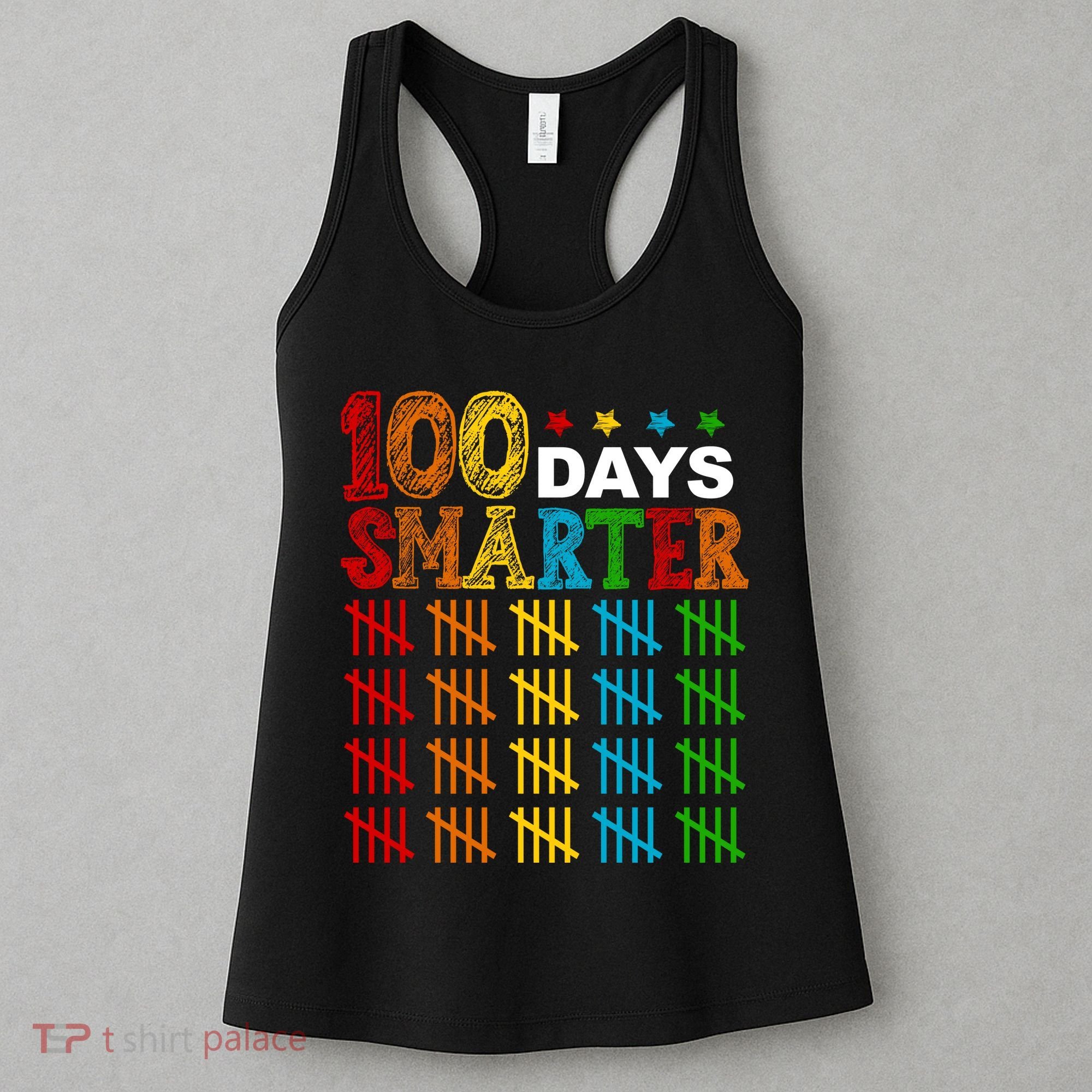 100 Days Smarter Cute Funny 100th Day Of School Women's Tank Top