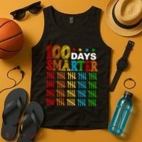 100 Days Smarter Cute Funny 100th Day Of School Tank Top thumb 4