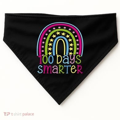 100 Days Smarter Cute Colorful Rainbow USA-Made Doggie Bandana