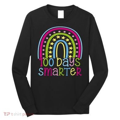 100 Days Smarter Cute Colorful Rainbow Long Sleeve Shirt