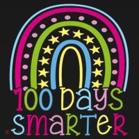 100 Days Smarter Cute Colorful Rainbow T-Shirt thumb 7