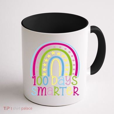 100 Days Smarter Cute Colorful Rainbow Coffee Mug back