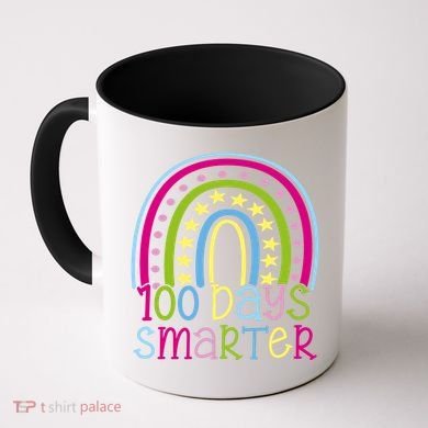 100 Days Smarter Cute Colorful Rainbow Coffee Mug