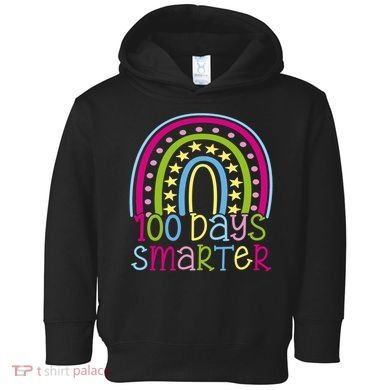 100 Days Smarter Cute Colorful Rainbow Toddler Hoodie