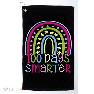 100 Days Smarter Cute Colorful Rainbow Golf Towel