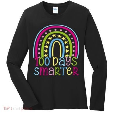 100 Days Smarter Cute Colorful Rainbow Women's Long Sleeve Shirt