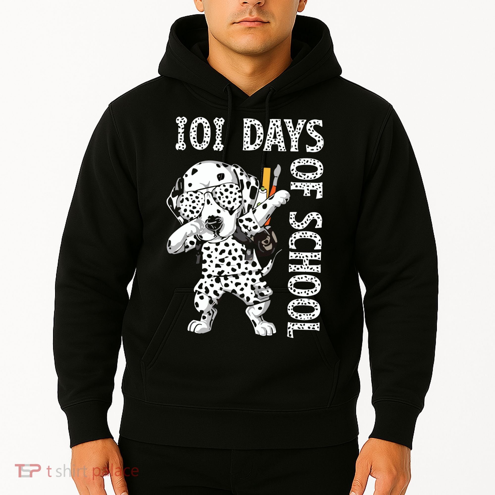 101 Days School Dabbing Dalmatian Dog Teachers Hoodie
