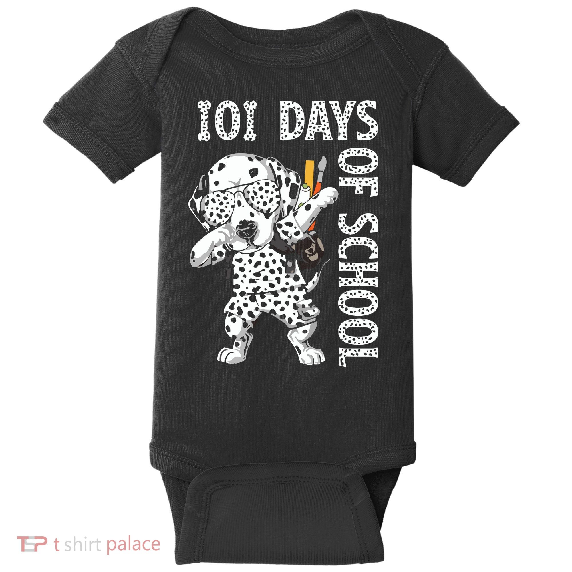 101 Days School Dabbing Dalmatian Dog Teachers Baby Bodysuit