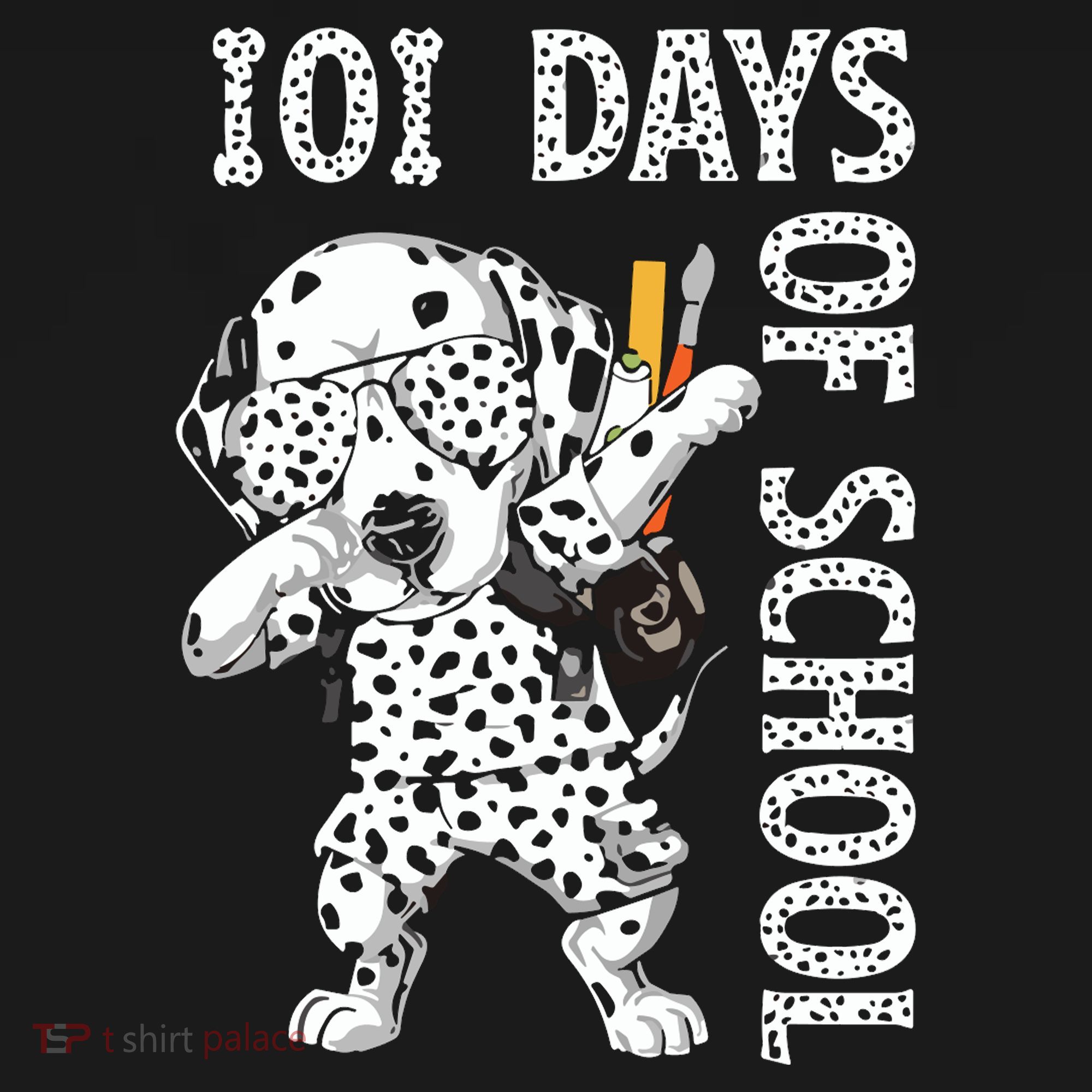 101 Days School Dabbing Dalmatian Dog Teachers Baby Bodysuit