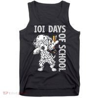 101 Days School Dabbing Dalmatian Dog Teachers Tank Top thumb 0